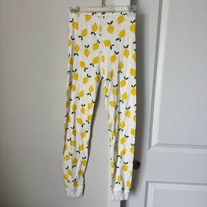 Hanna Andersson Girl’s Pajama Pants Size 12 Lemons 100% Organic Cotton White
